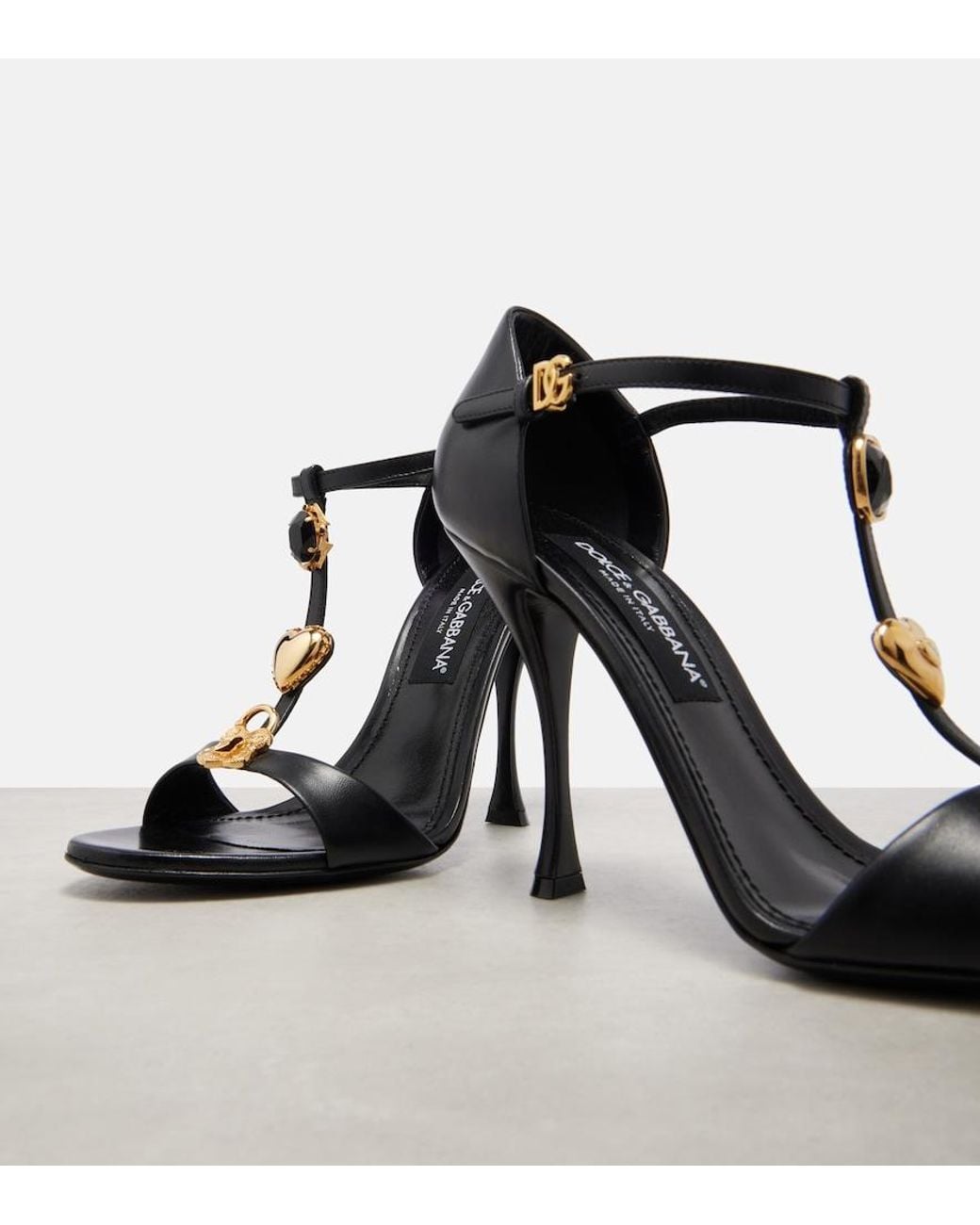Dolce & Gabbana Black Embellished Sandals