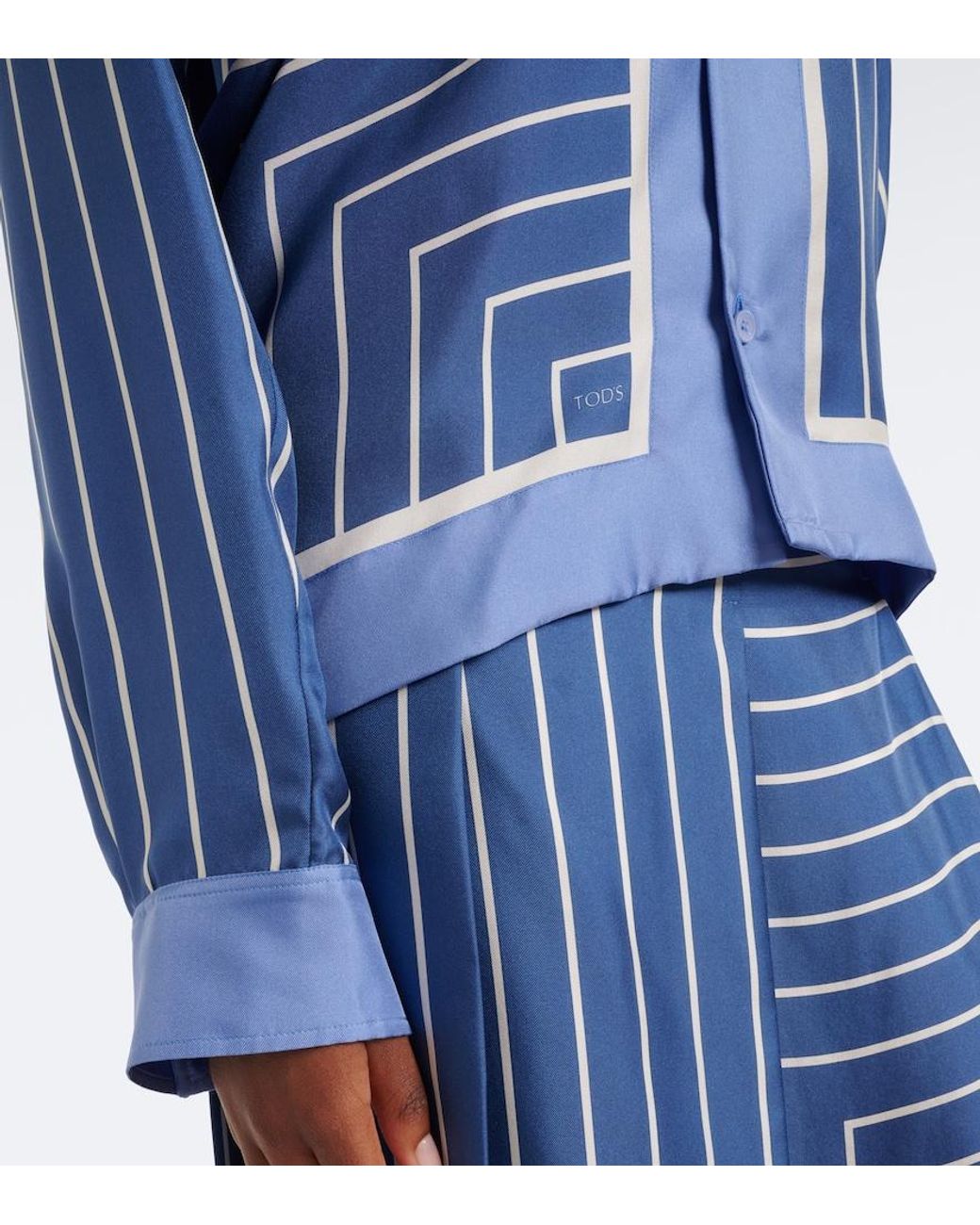 Tod's Blue Striped Silk Shirt