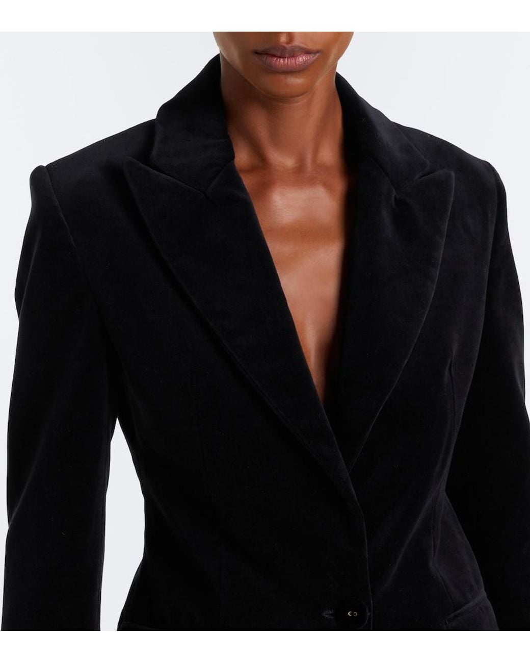 Costarellos Black Daimy Cotton Velvet Blazer