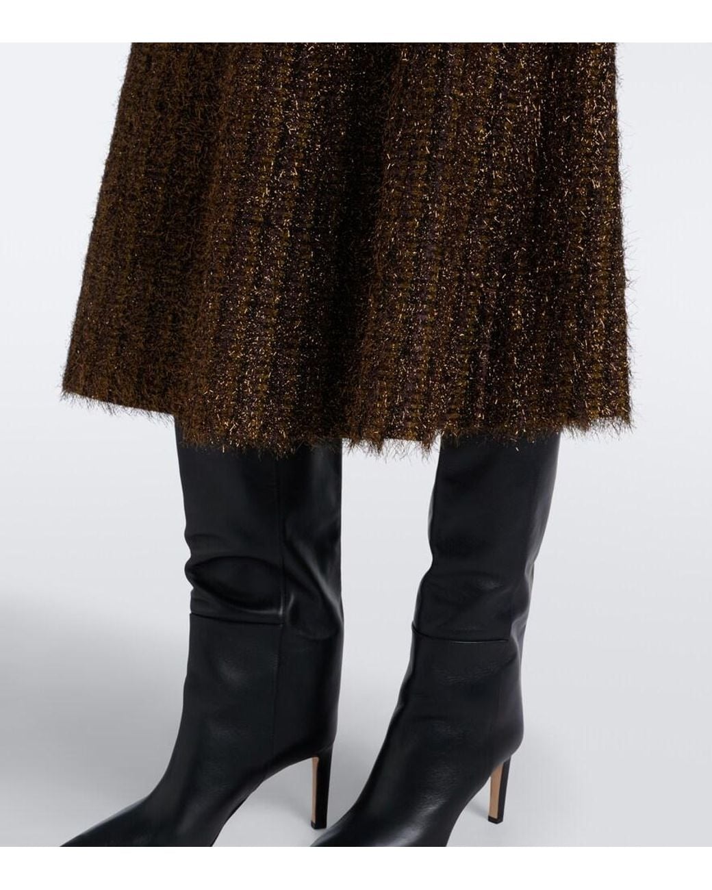 Veronica Beard Brown Esmeray Knitted Midi Skirt