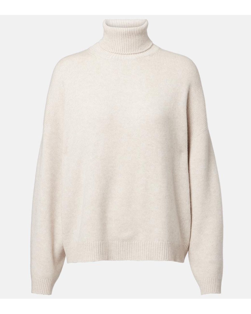 Brunello Cucinelli White Cashmere Turtleneck Sweater