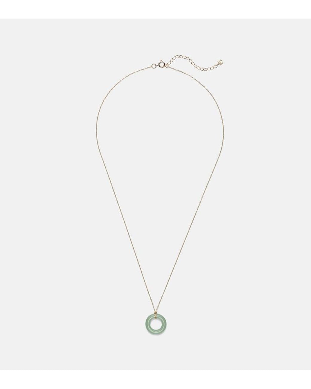 Mateo White Donut 14Kt Necklace With Jade
