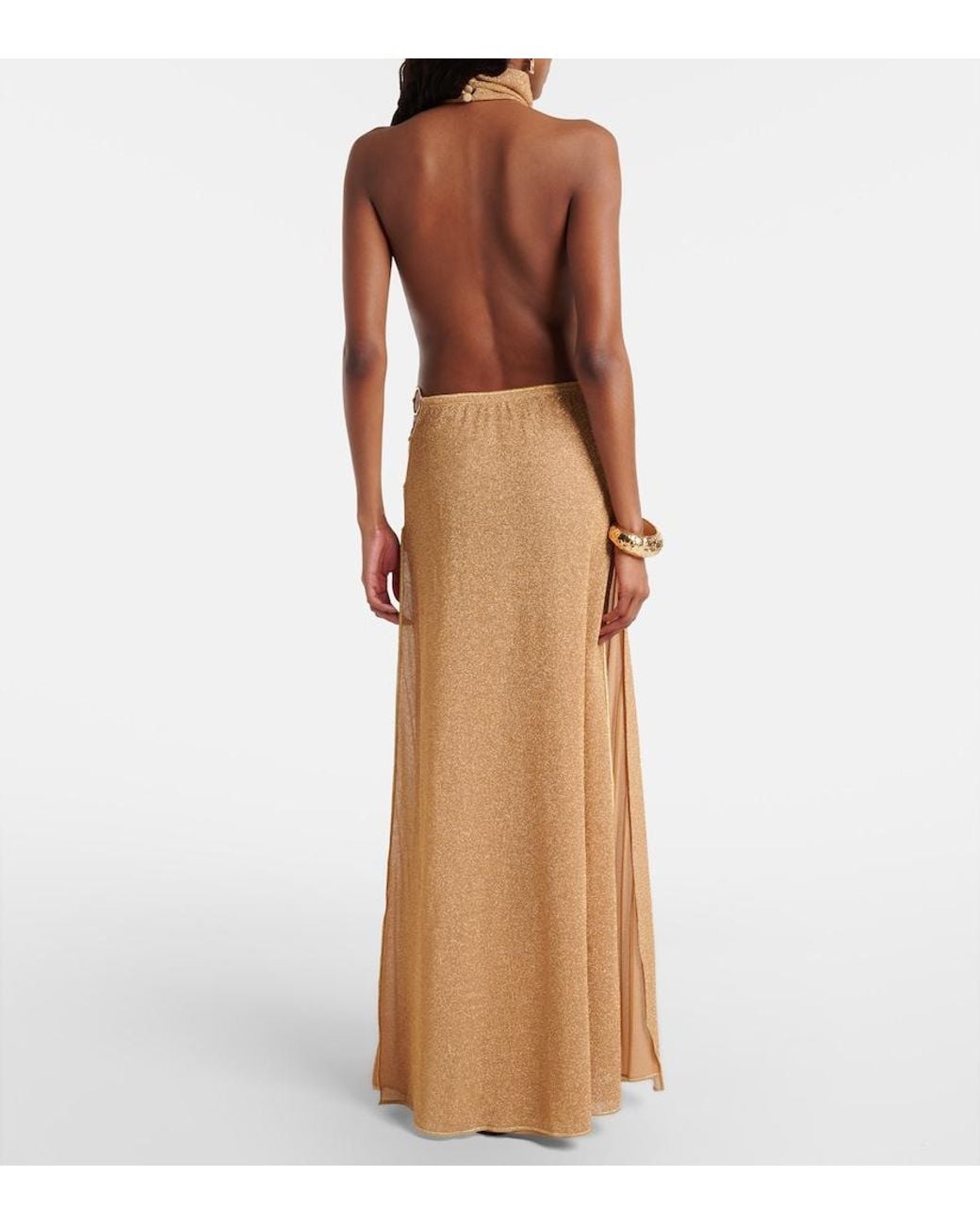 Oseree Natural Lumiere Ring Turtleneck Dress