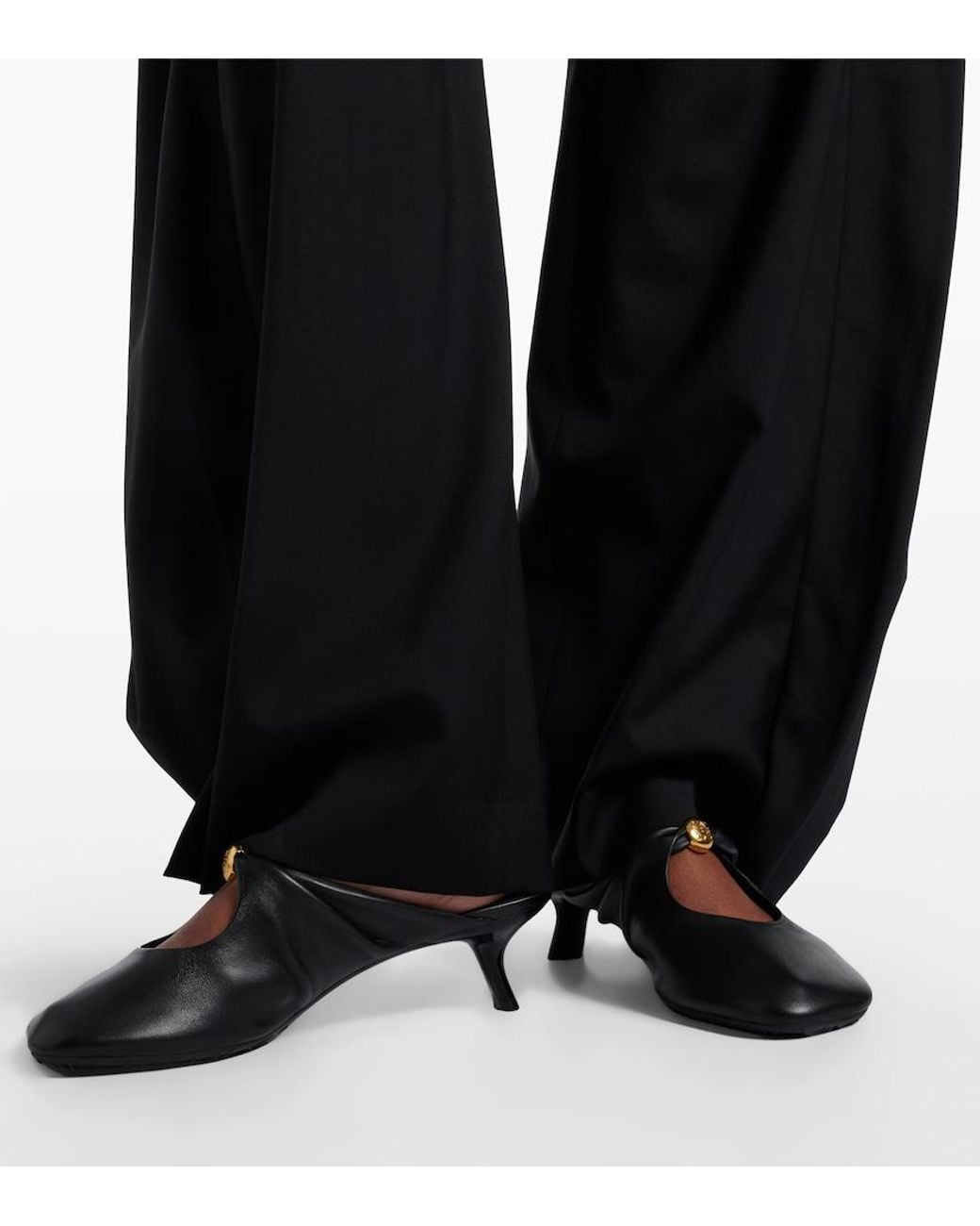 Loewe Black Pebble Soft Leather Mules