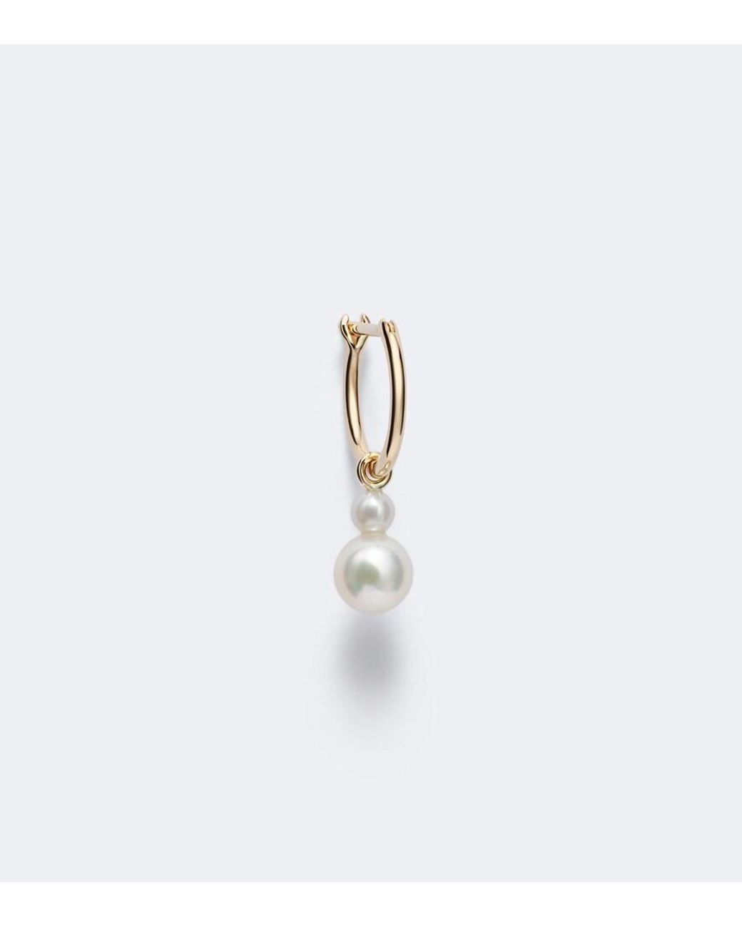 Sophie Bille Brahe White 14Kt Single Hoop Earring With Freshwater Pearls