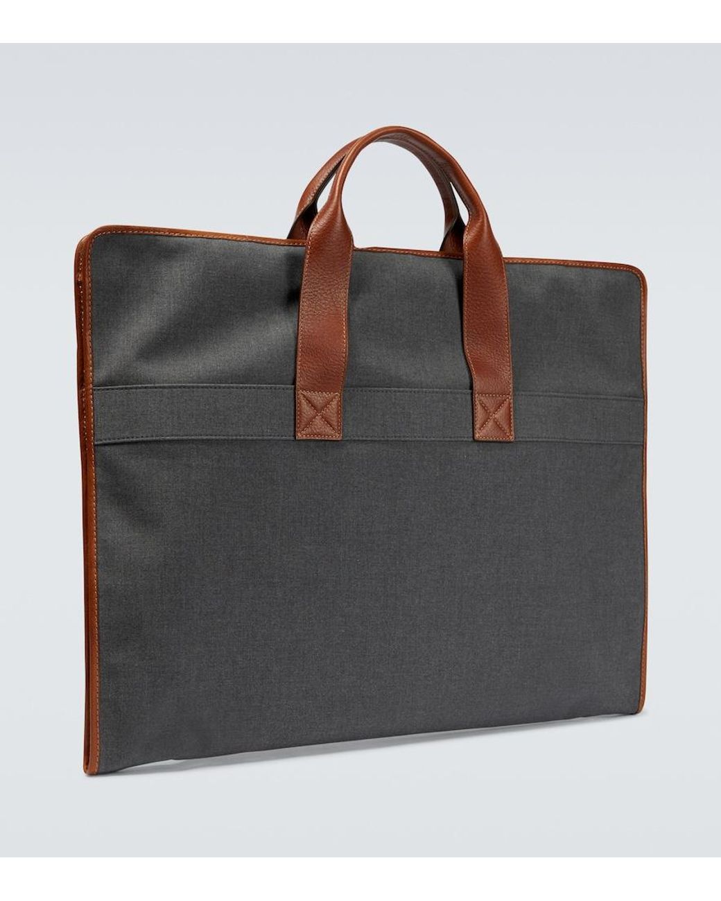 Brunello Cucinelli Multicolor Leather-Trimmed Canvas Garment Bag for men