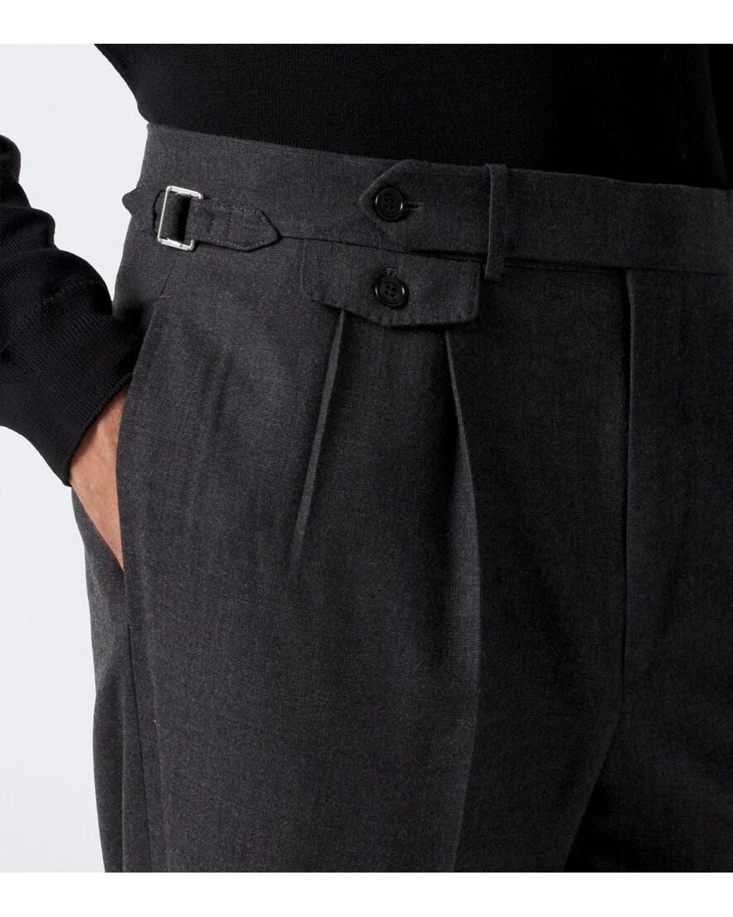 Dunhill Gray Wool And Cashmere Straight Pants for men