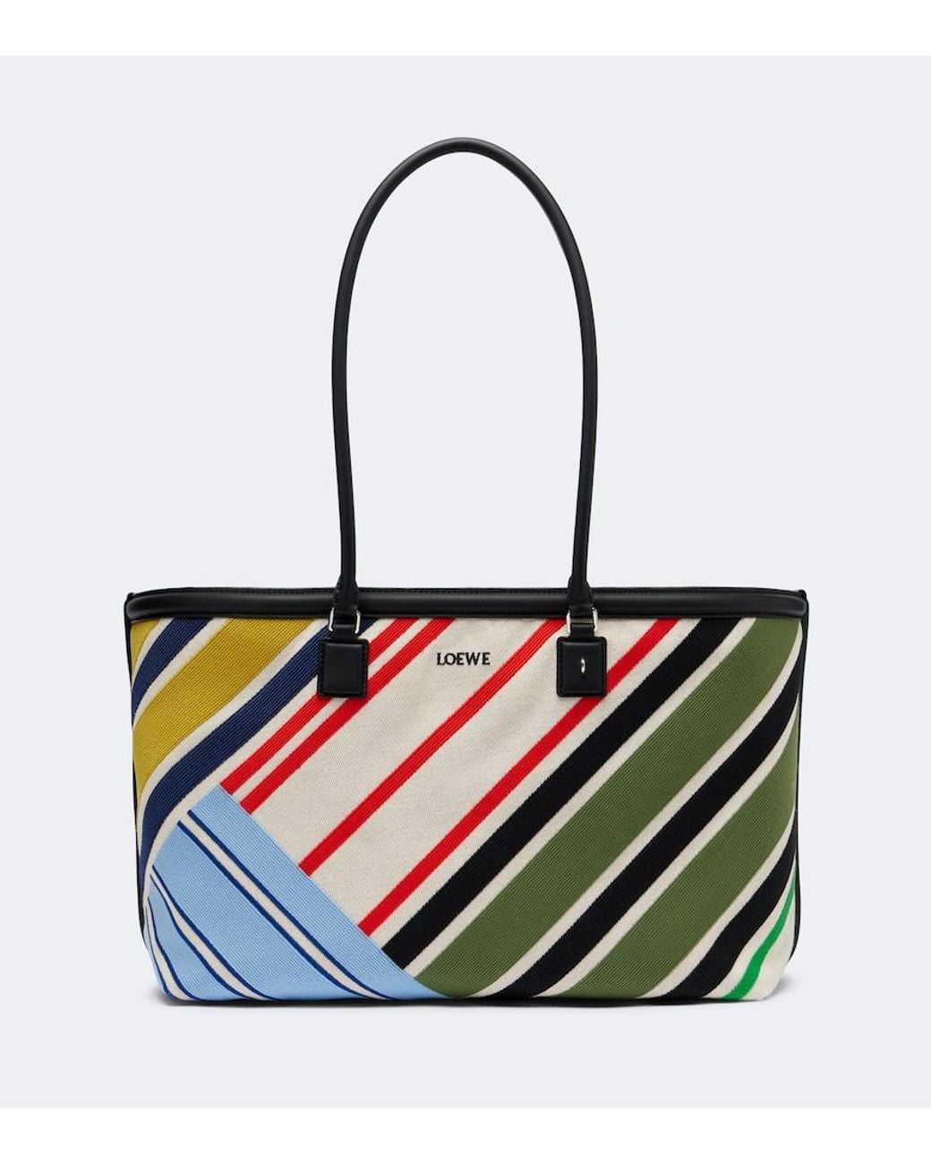 Loewe Blue Verano Large Embroidered Canvas Tote Bag