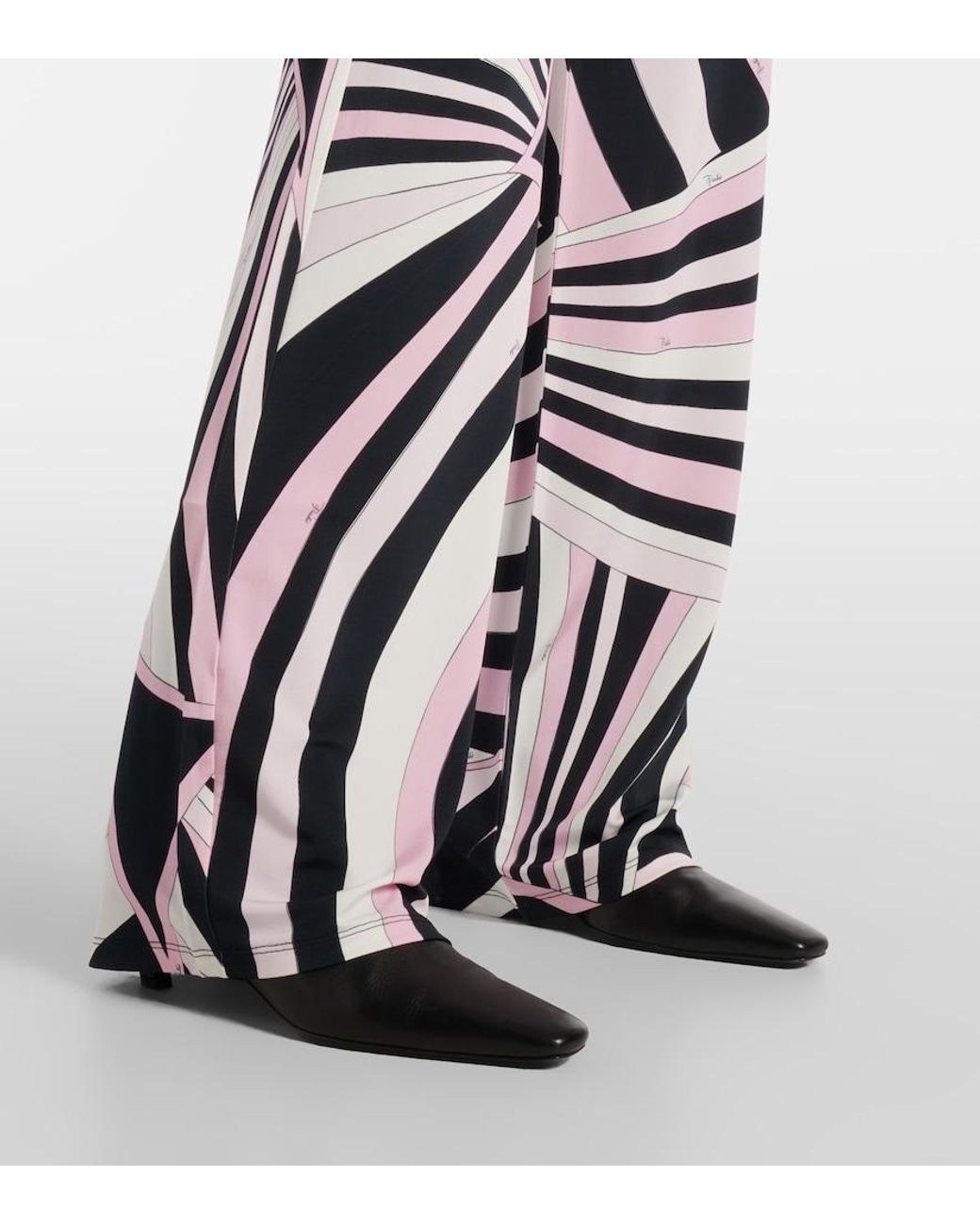 Emilio Pucci White Iride Jersey Satin Straight Pants