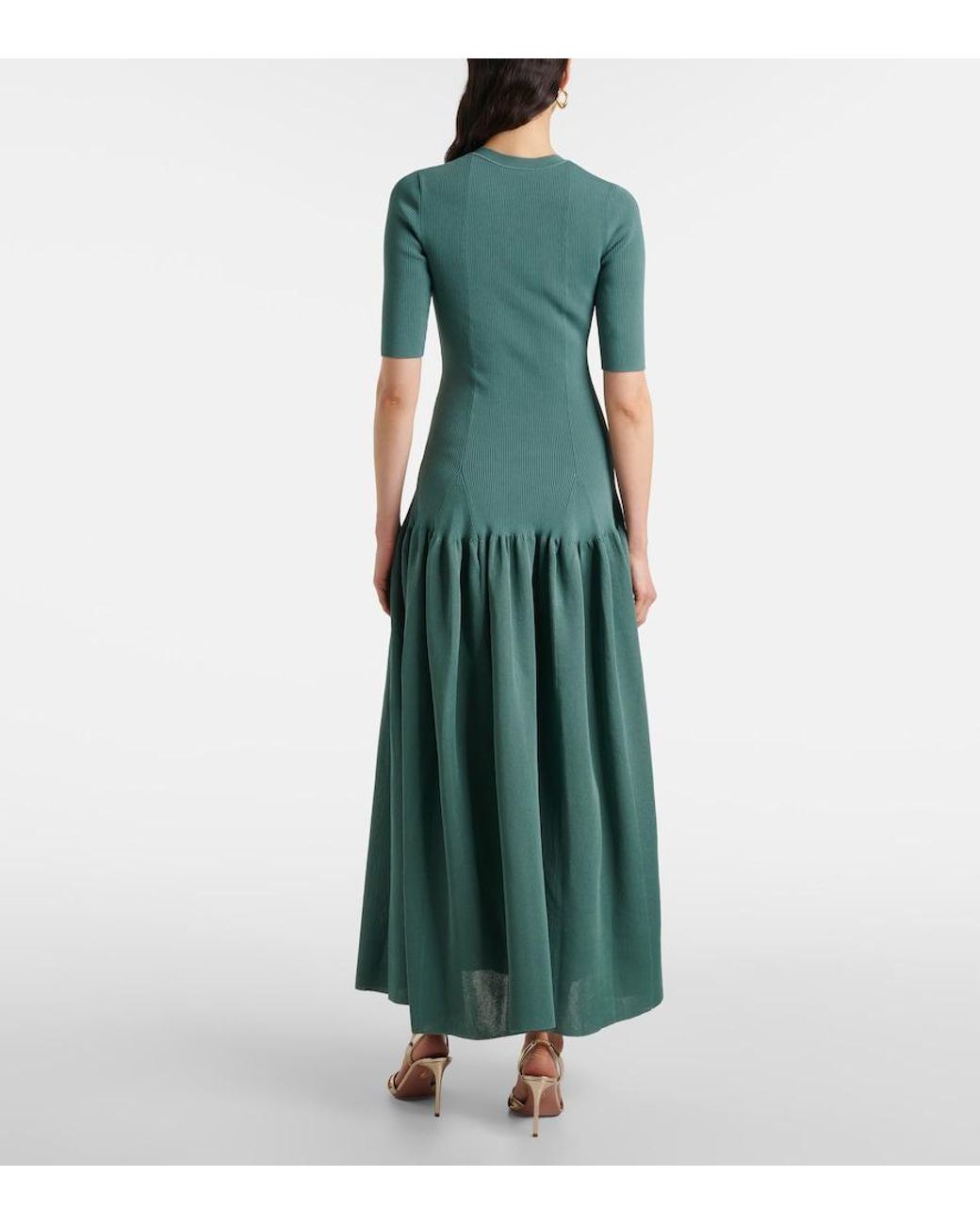 Altuzarra Blue Maisie Ribbed-Knit Maxi Dress