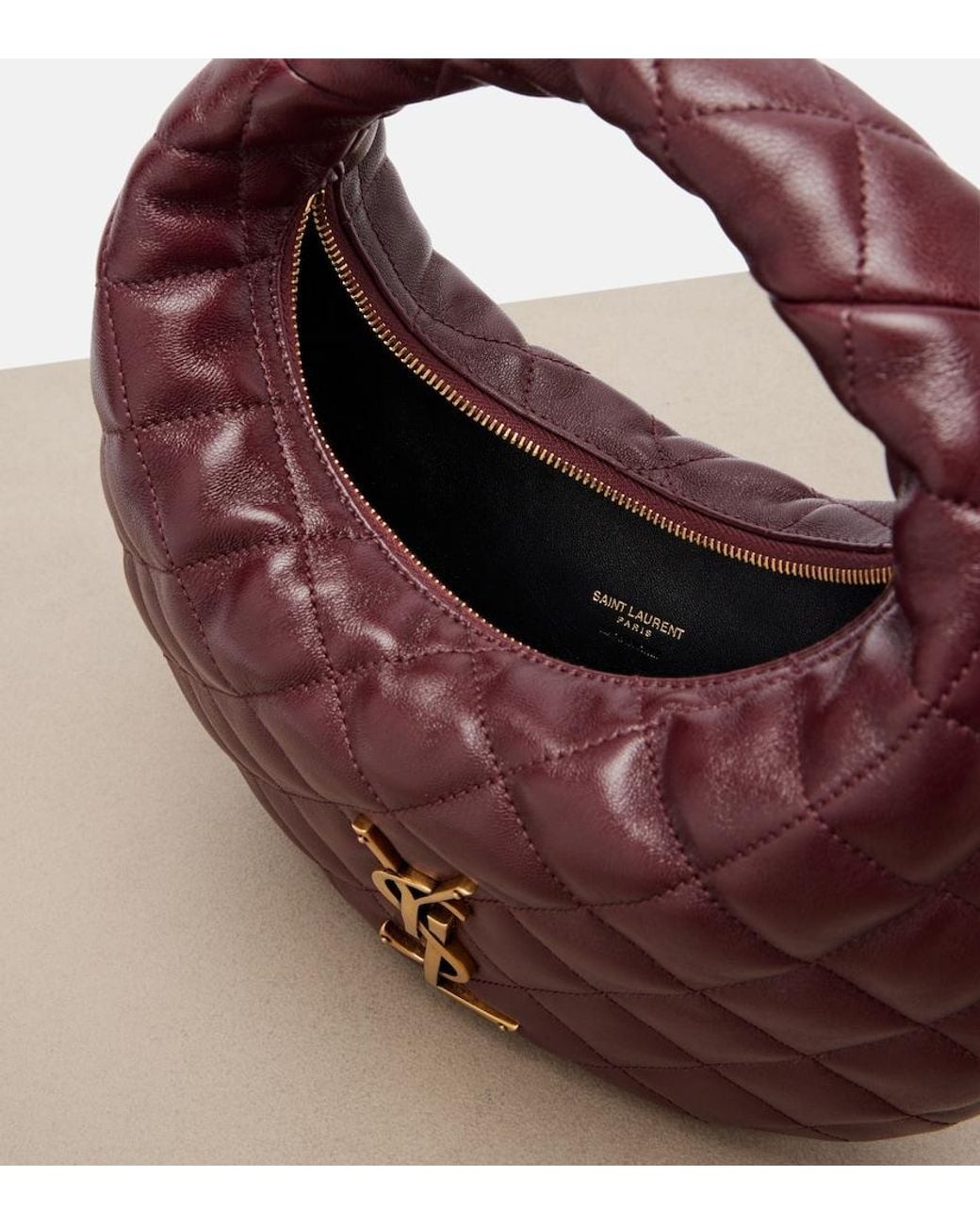 Saint Laurent Purple Icarino Baby Quilted Leather Top-Handle Bag