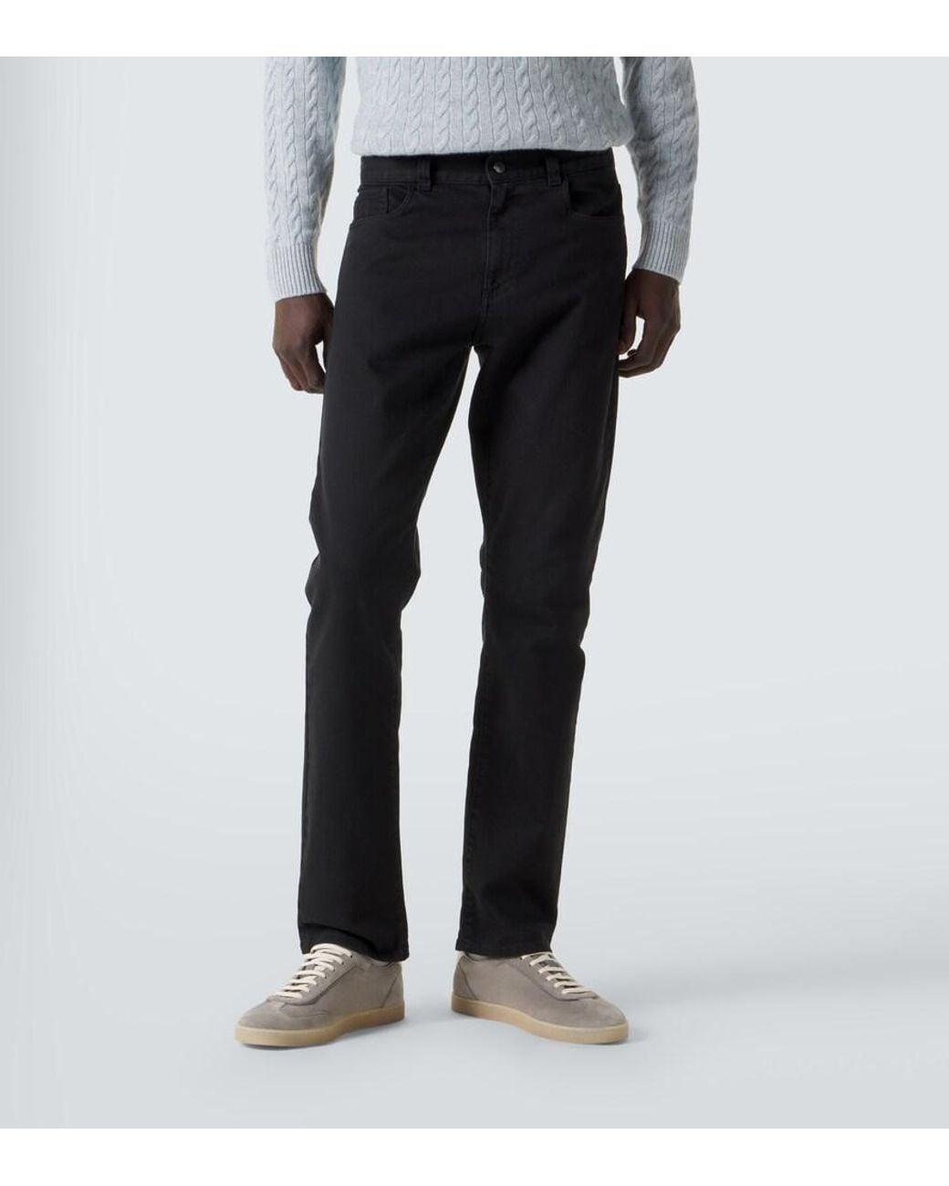 Canali Black Slim Jeans for men