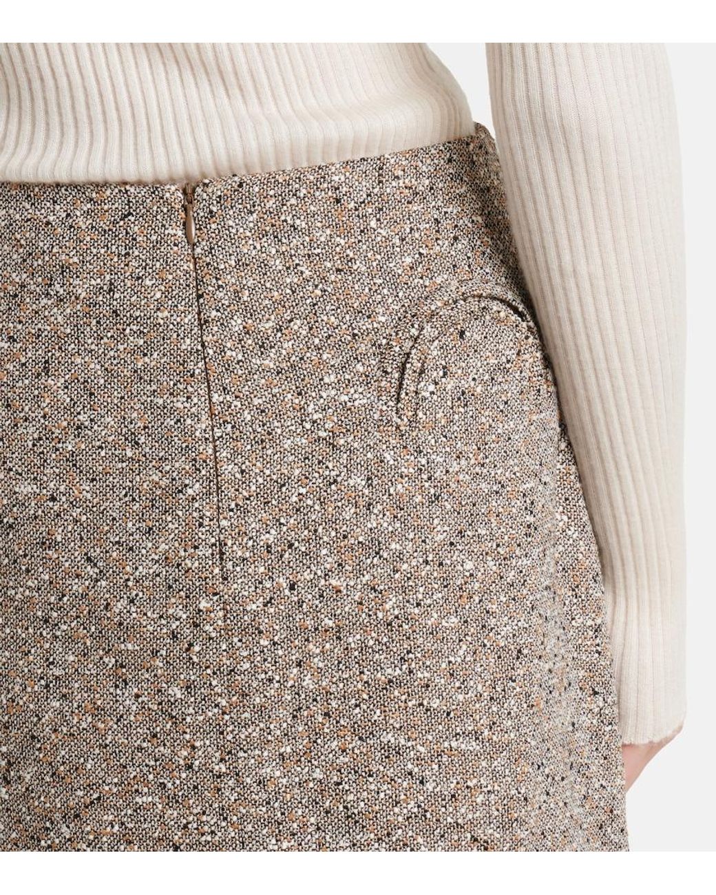 Blazé Milano Natural Coci Linen-Blend Tweed Miniskirt