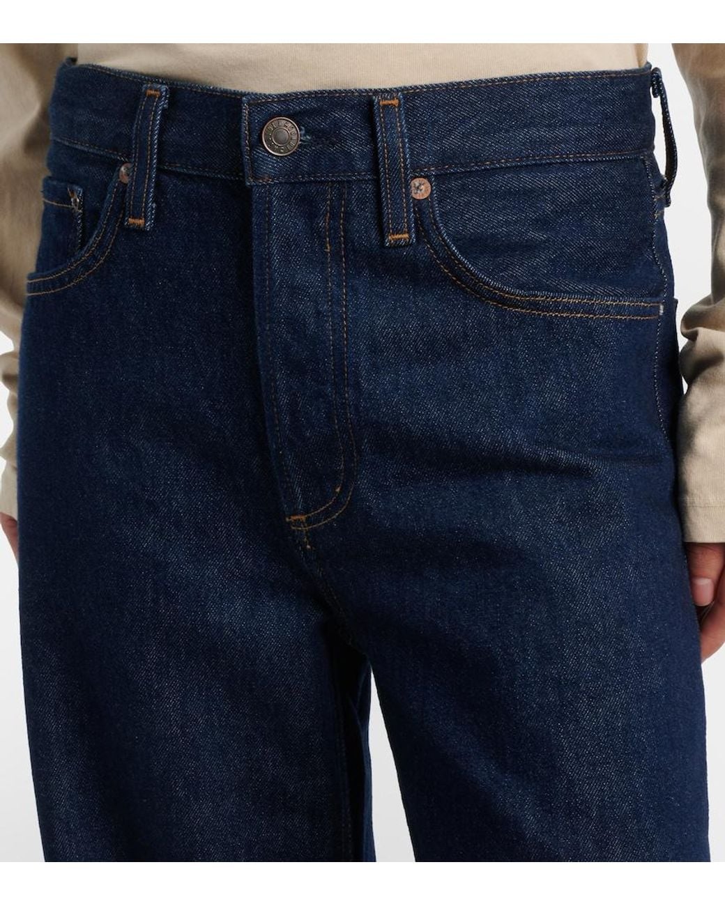 Agolde Blue Arc Mid-Rise Wide-Leg Jeans