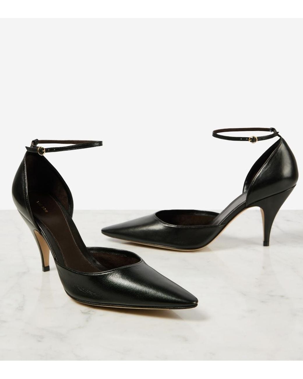 The Row Black Liisa Leather Pumps