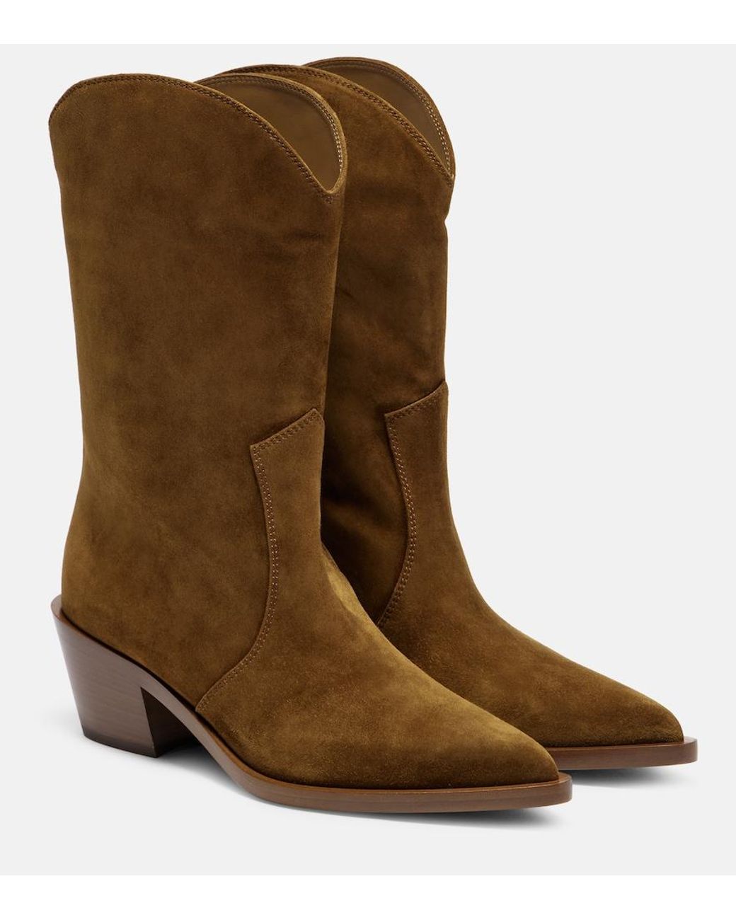 Gianvito Rossi Brown Western 45 Suede Booties