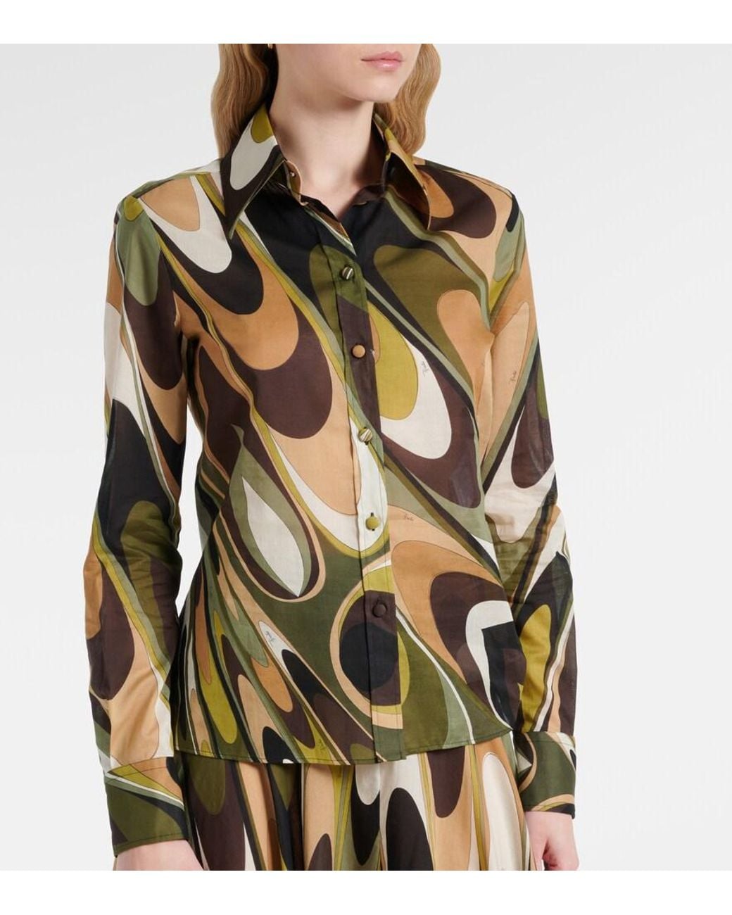 Emilio Pucci Green Onde Shirt