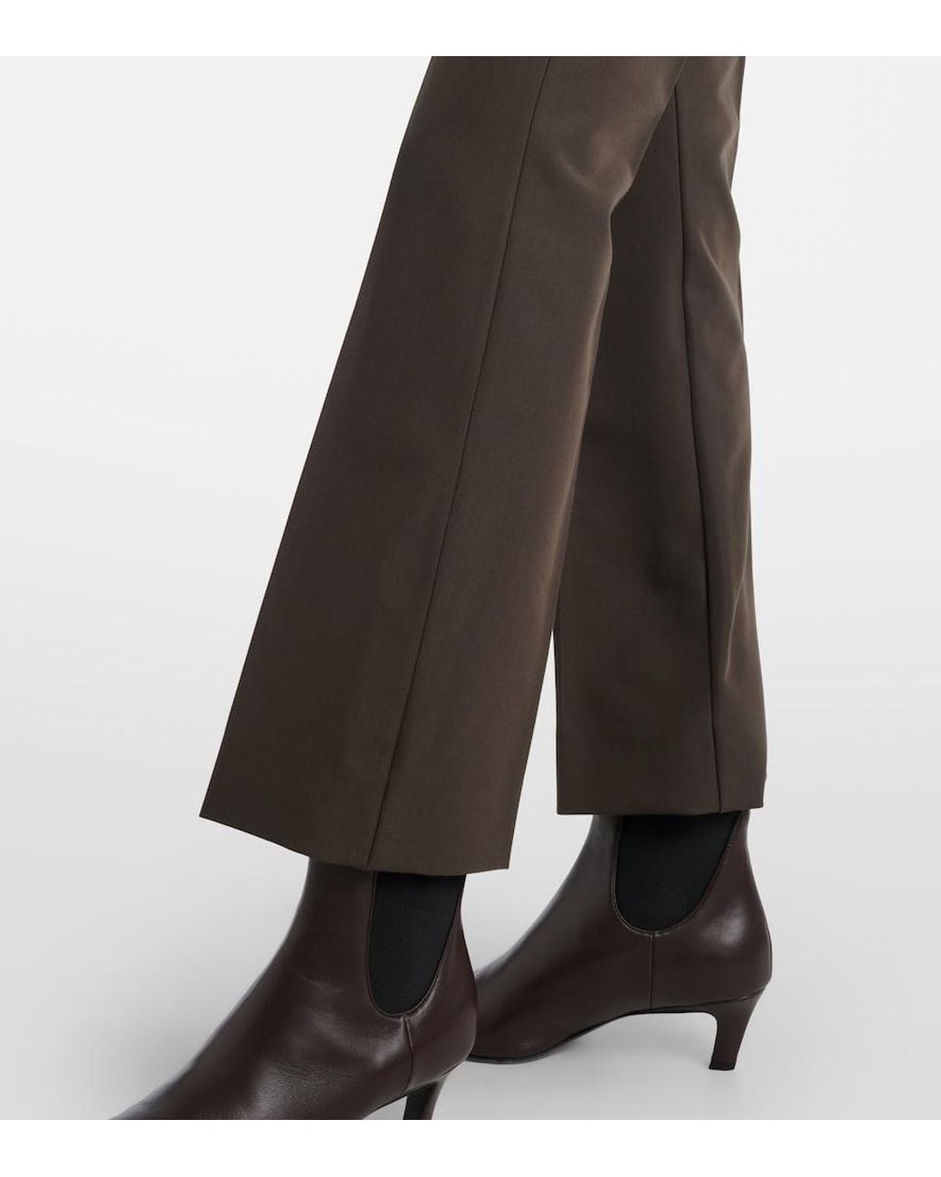Max Mara Gray Fatina Cropped Straight Pants