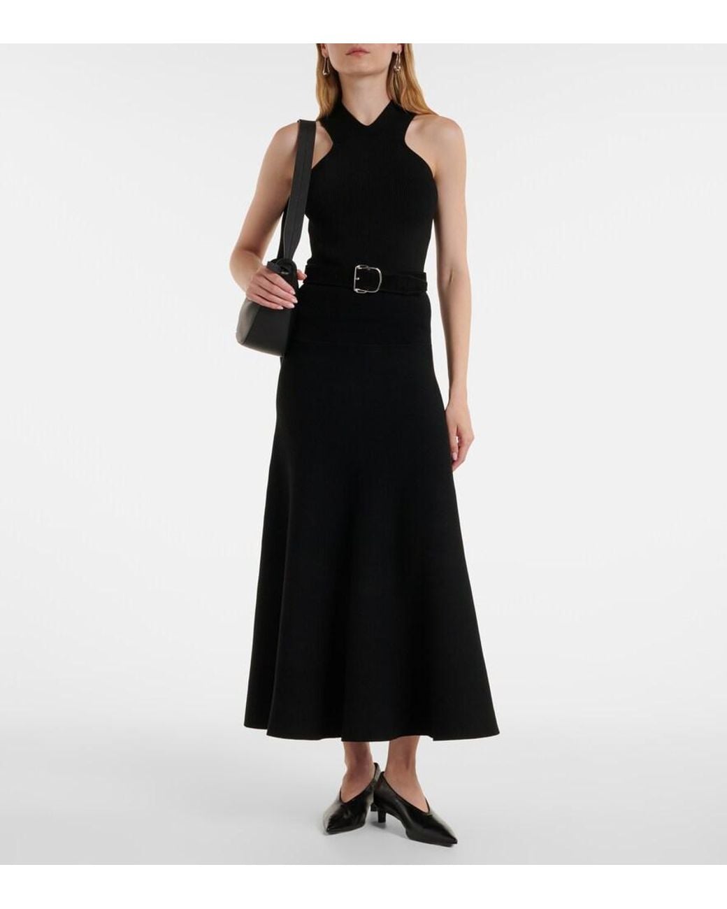 Altuzarra Black Trina Ribbed-Knit Top
