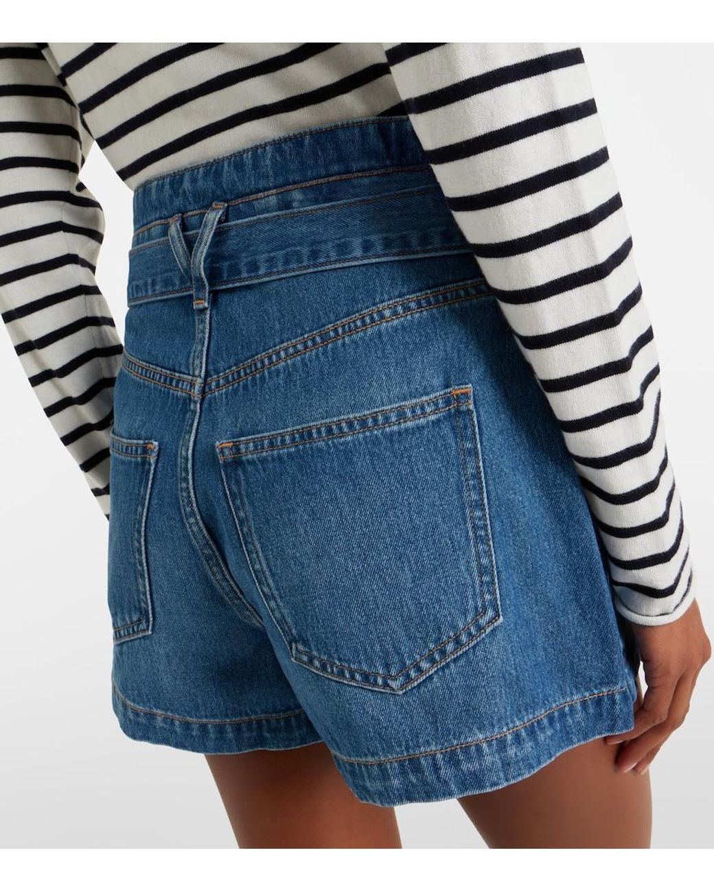 Veronica Beard Blue Jaylen Denim Shorts