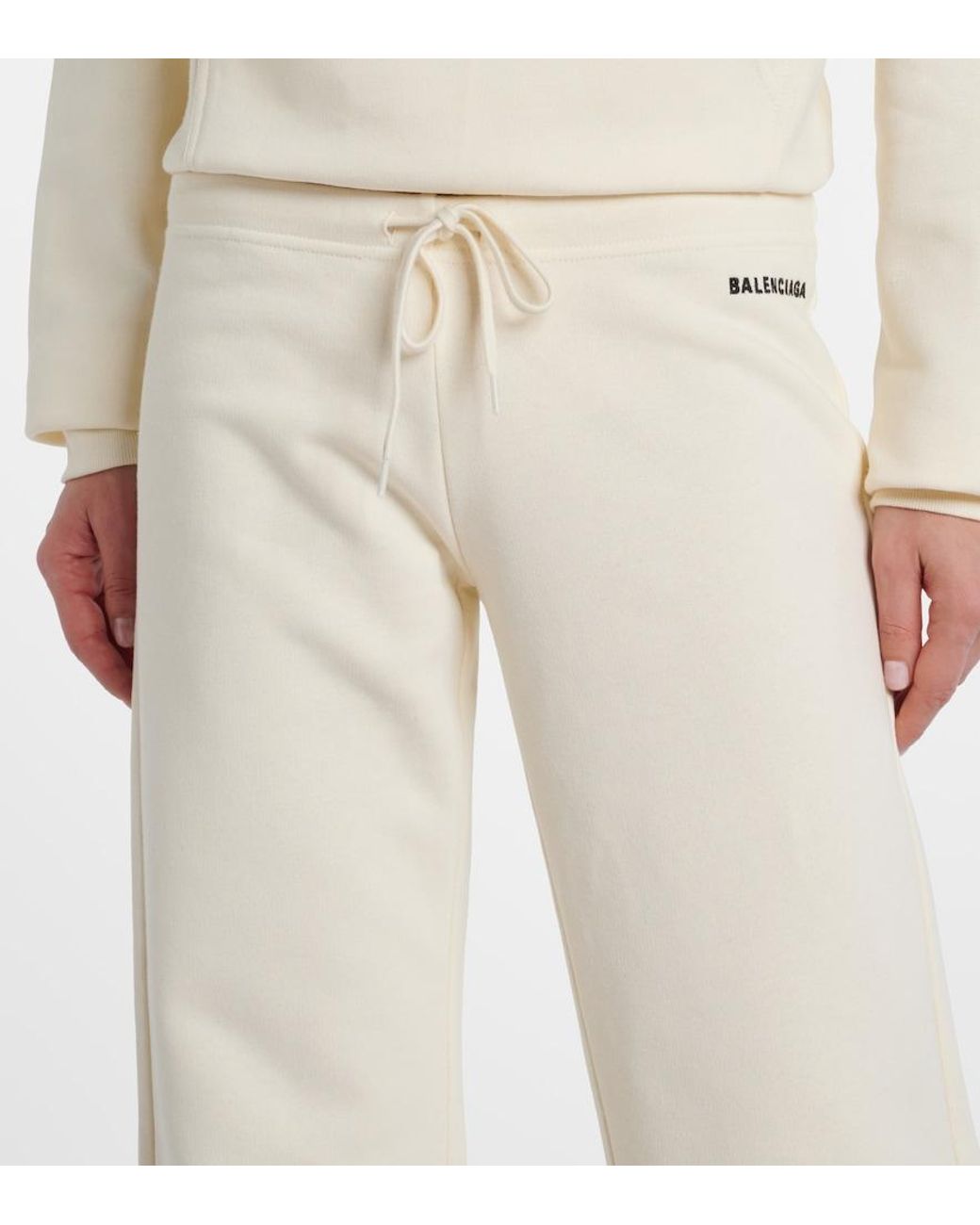 Balenciaga White Cotton Jersey Sweatpants