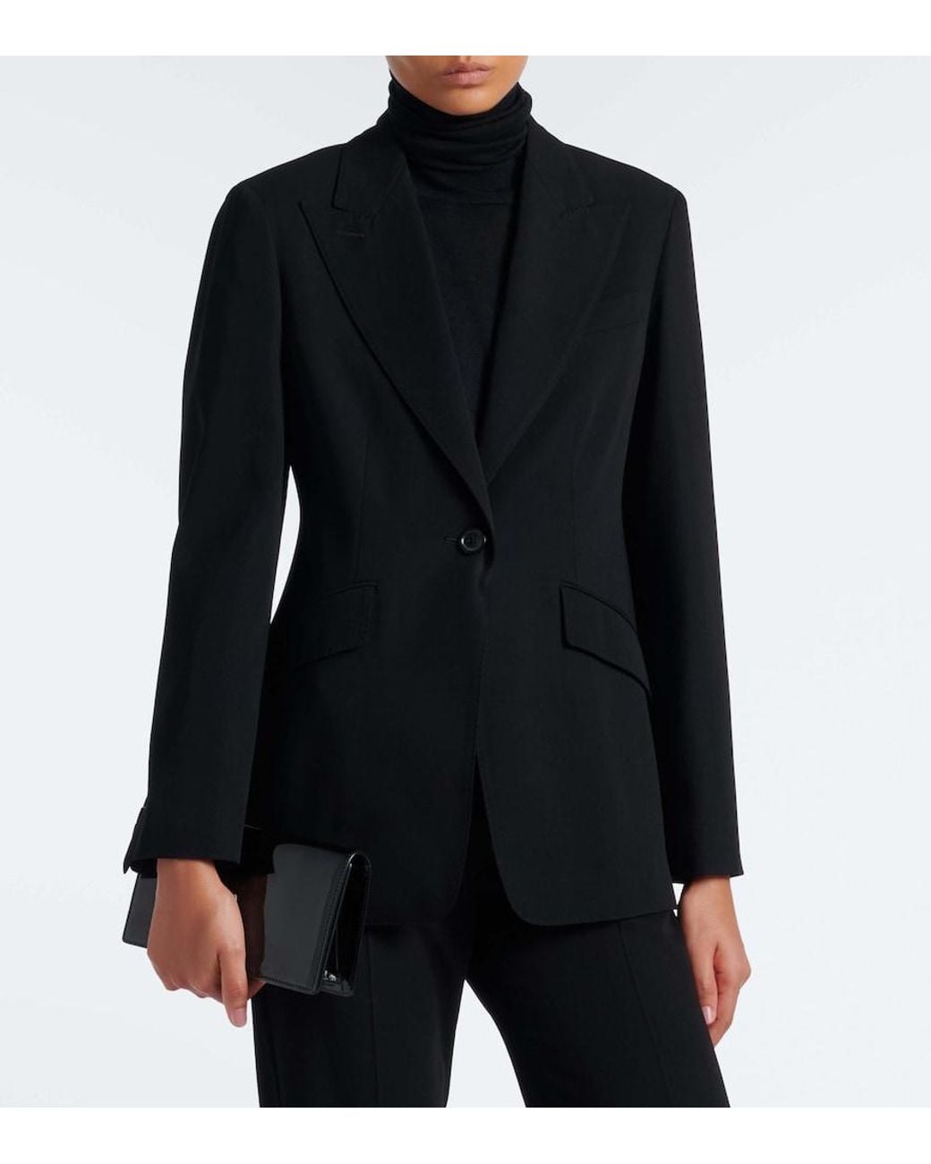Max Mara Black Virgin Wool Blazer