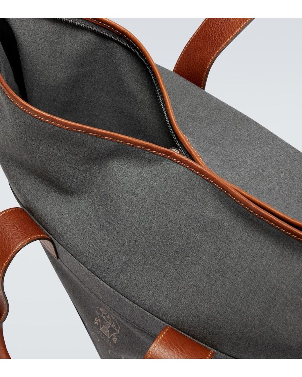 Brunello Cucinelli Multicolor Leather-Trimmed Canvas Garment Bag for men
