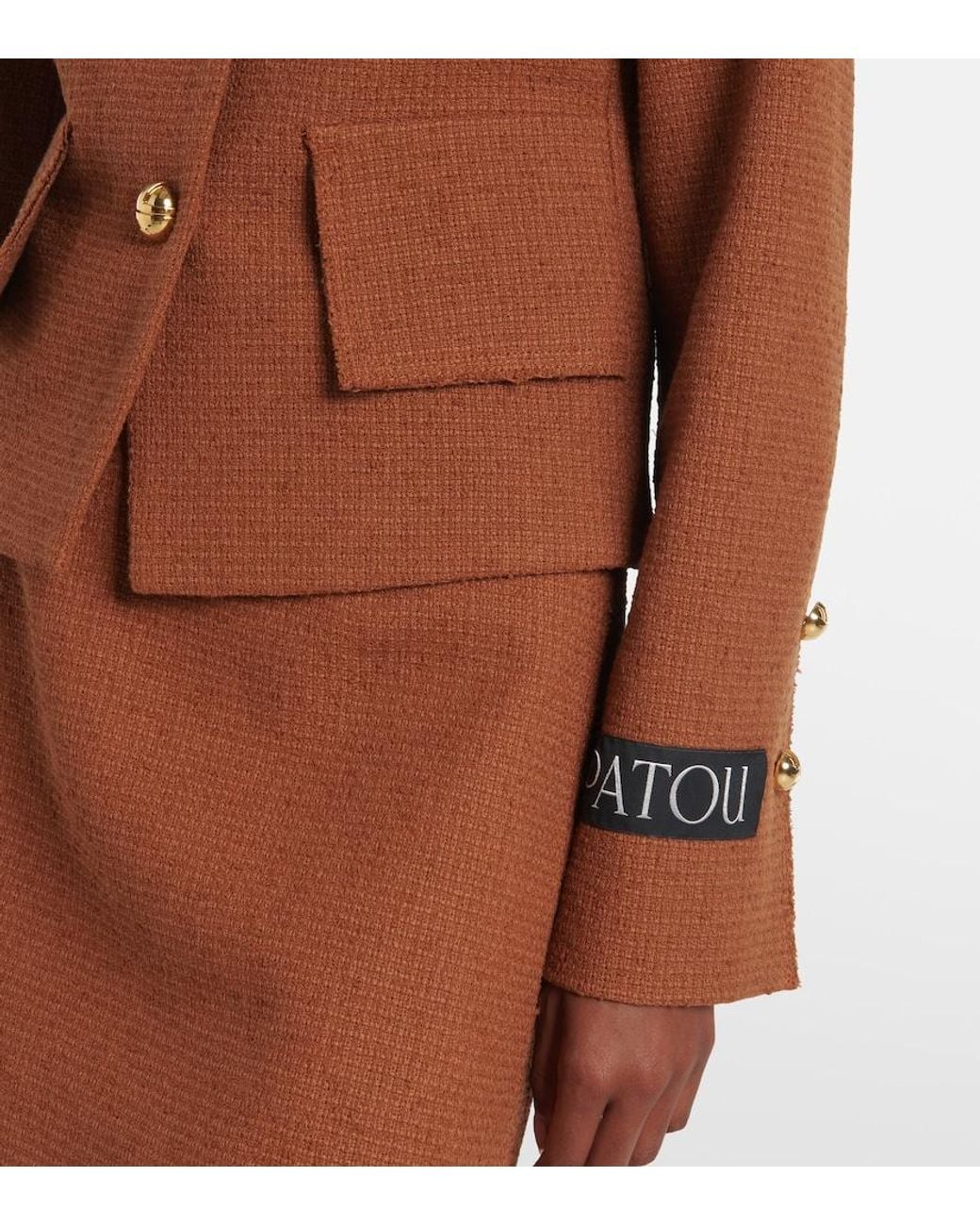 Patou Brown Iconic Wool And Cotton-Blend Jacket