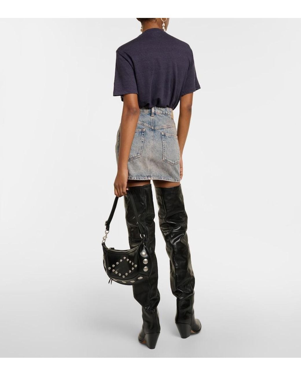 Isabel Marant Gray Vesna Denim Miniskirt