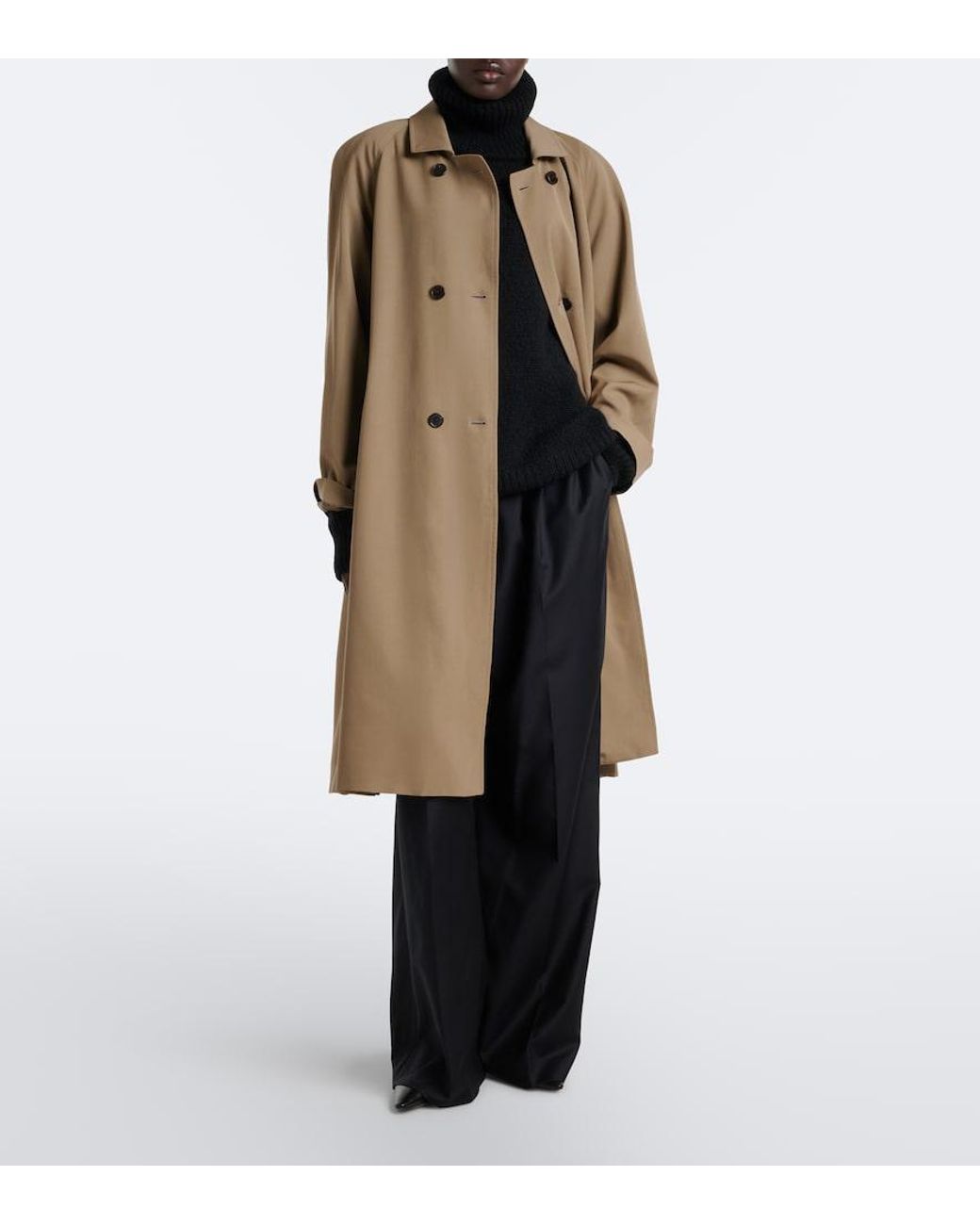 The Row Natural Emma Double-Breasted Wool Coat