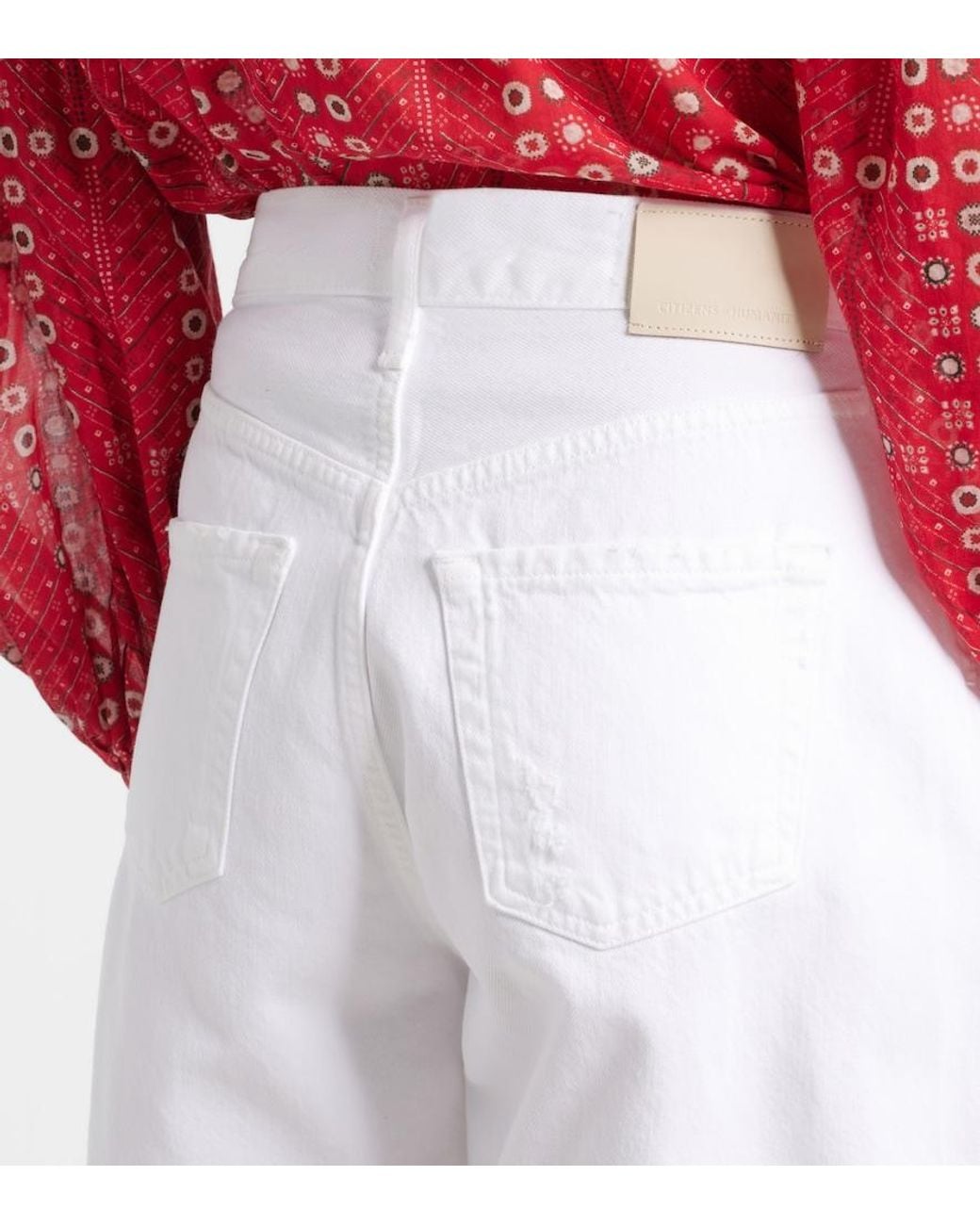 Citizens of Humanity White Marlow High-Rise Denim Shorts