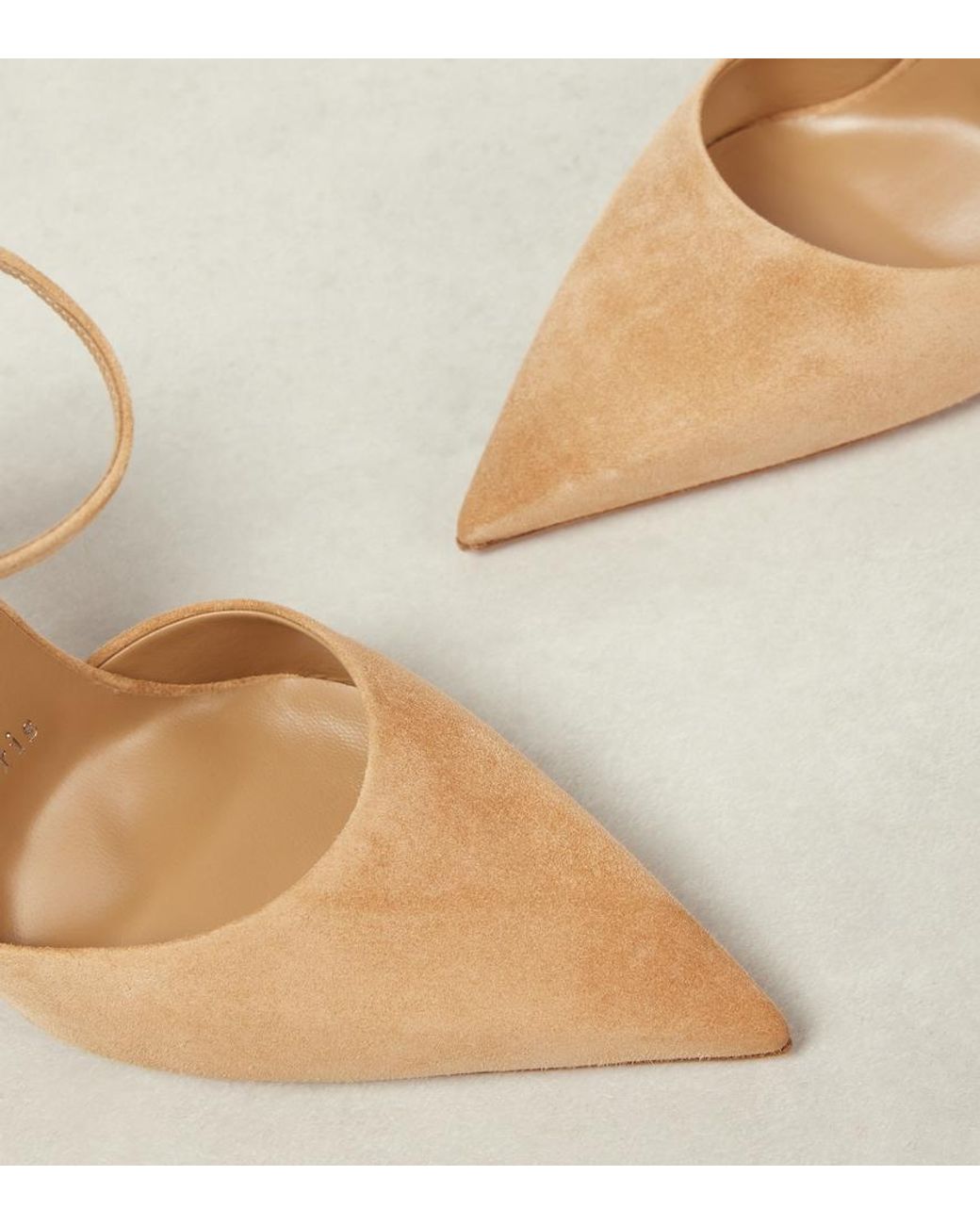 Christian Louboutin Metallic Suede Ankle-Strap Pointed Pumps