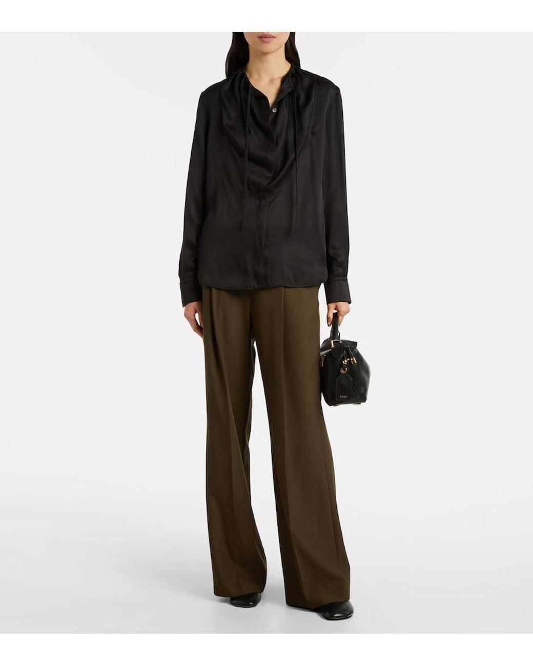 Loewe Black Silk Satin Blouse