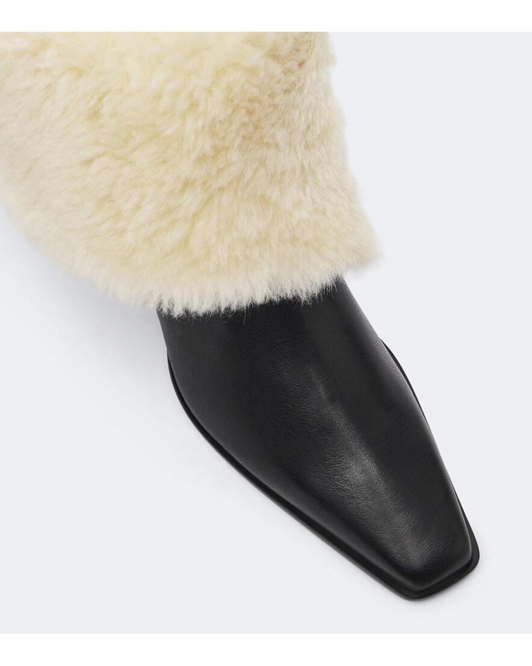 Paris Texas Black Bettina Shearling-Lined Leather Ankle Boots