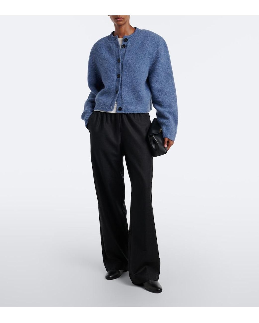 Rohe Black Virgin Wool Wide-Leg Pants