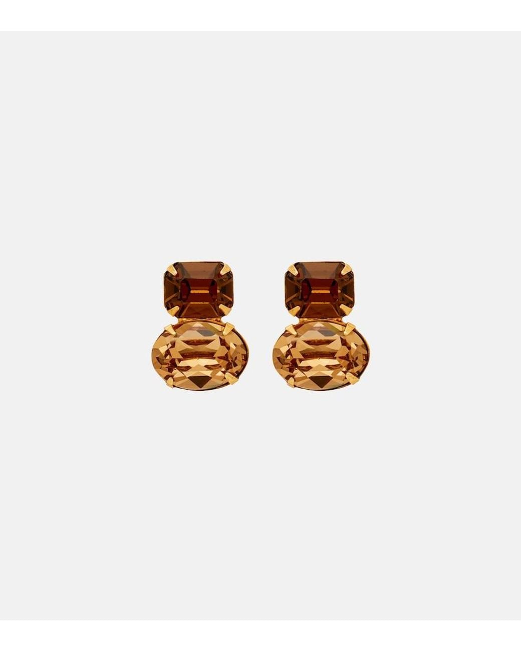 Jennifer Behr White Maureen Crystal-Embellished Earrings