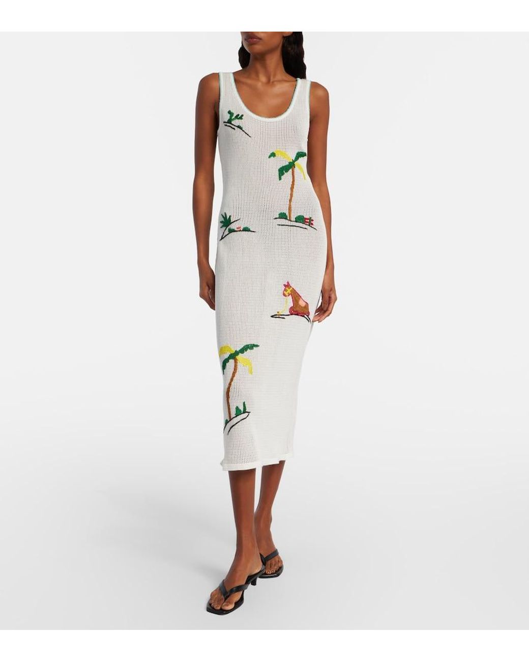 Staud White Luma Embroidered Cotton Beach Cover-Up