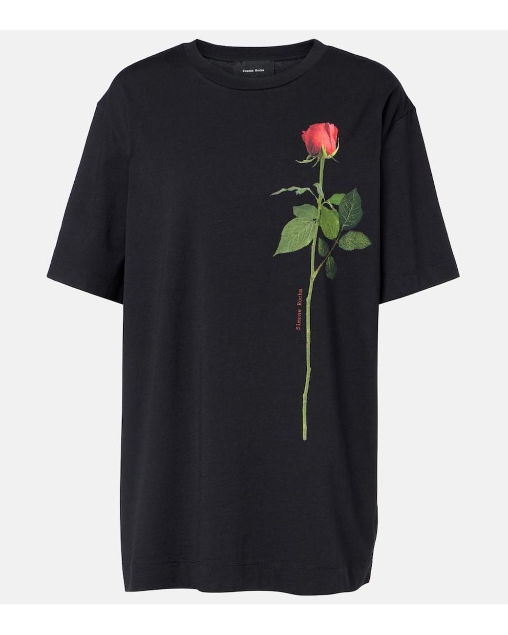 Camiseta De Jersey De Algodon Simone Rocha de color Black