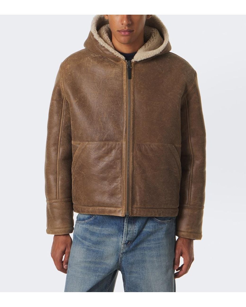 Yves Salomon Natural Reversible Shearling And Leather Jacket for men