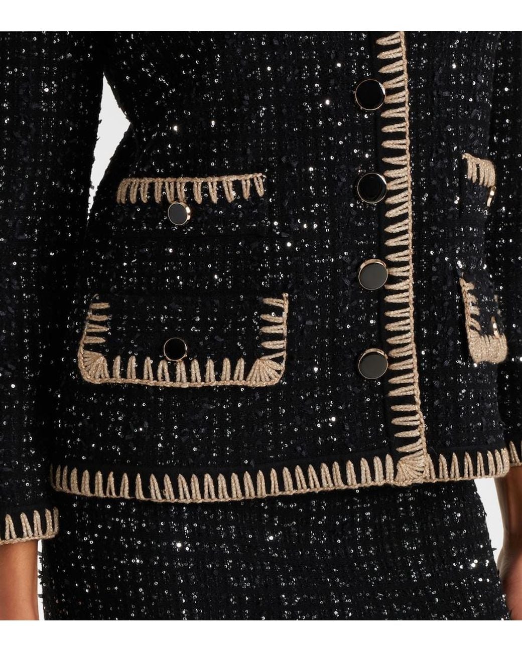 Veronica Beard Black Ceriani Tweed Cardigan