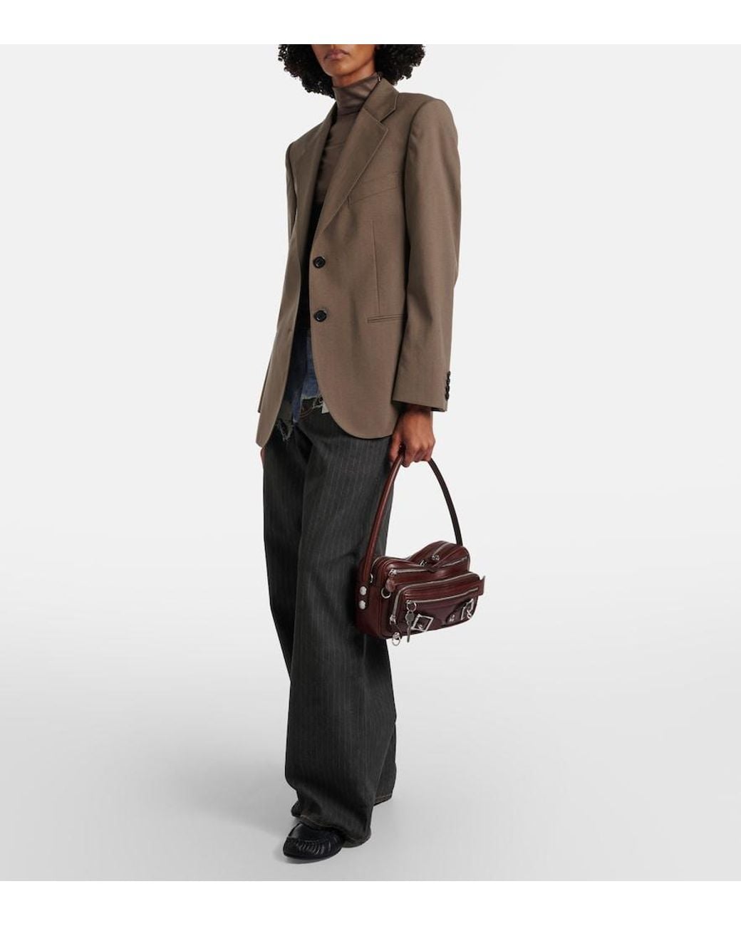 Acne Brown Camero Party Leather Shoulder Bag