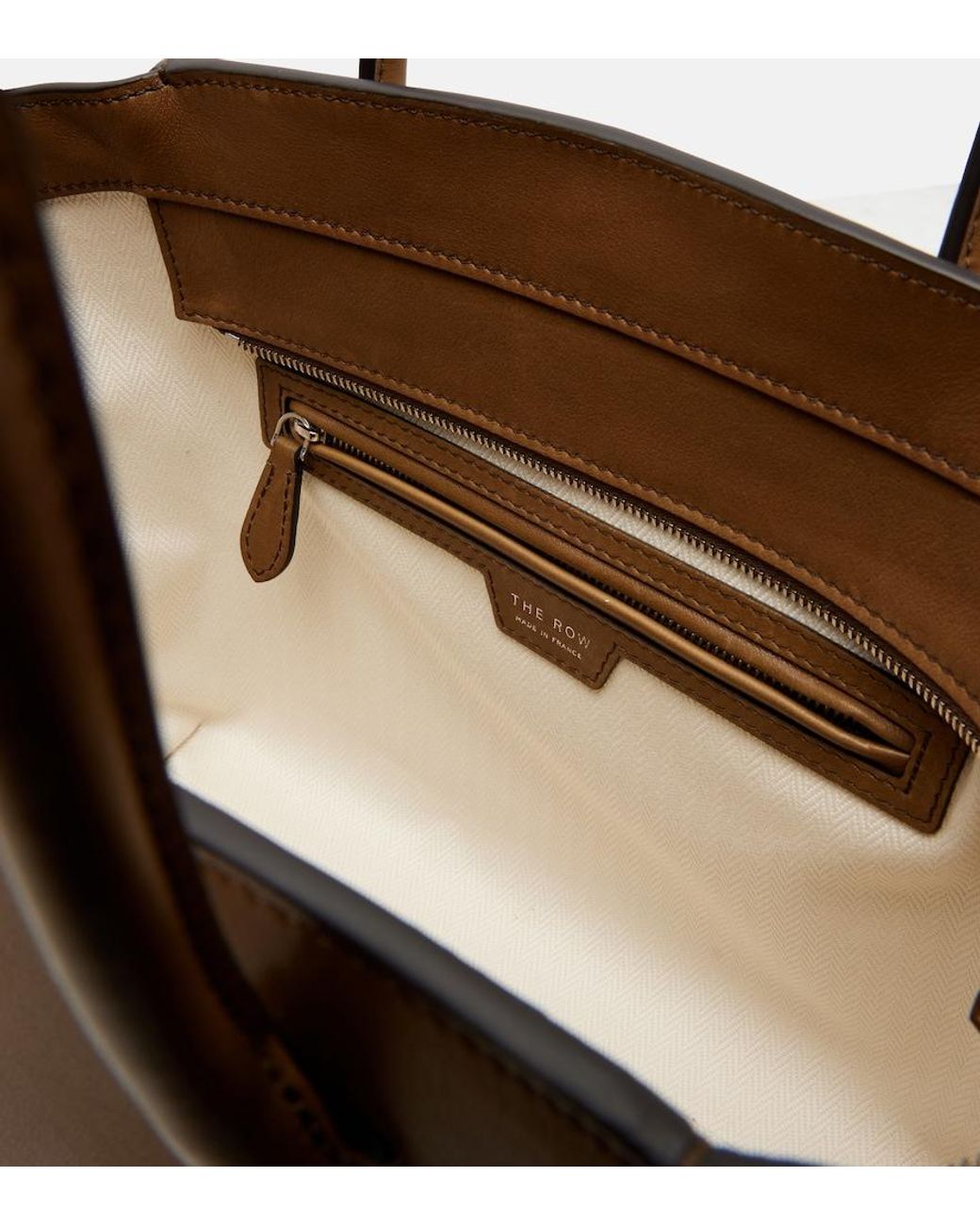 The Row Brown Marlo 12 Leather Tote Bag