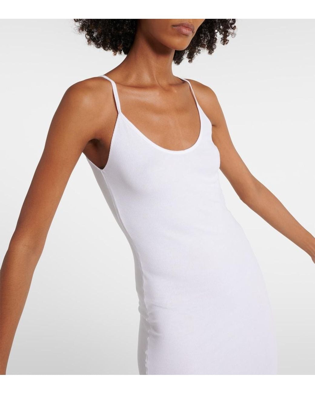 Khaite White Leesel Jersey Slip Dress