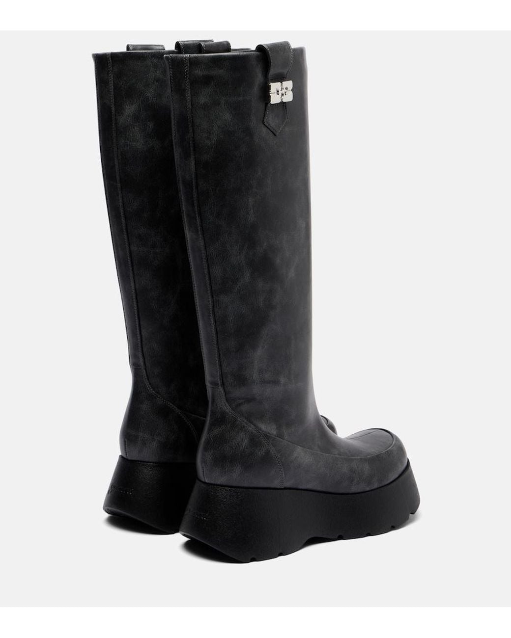 Ganni Black Kat Platform Knee-High Boots