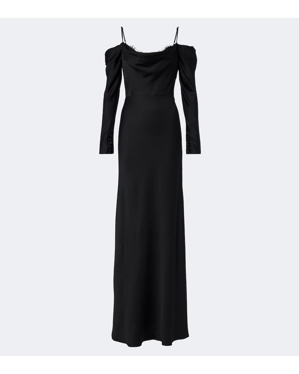 Rebecca Vallance Black Noire Off-Shoulder Gown