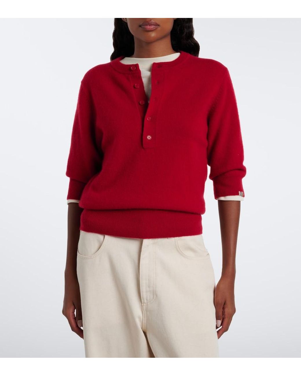 Extreme Cashmere Red N°477 Mimi Cashmere-Blend Sweater