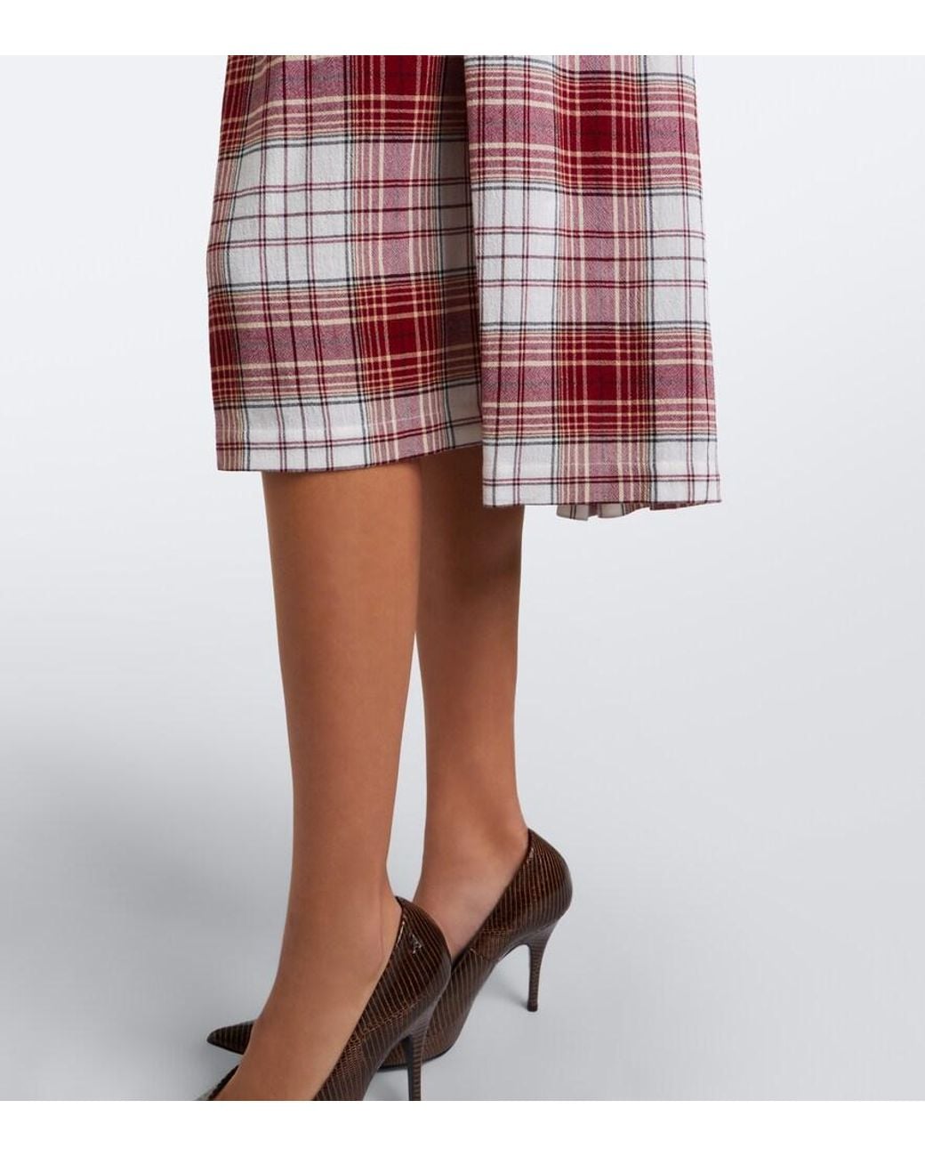 Vivienne Westwood Purple Sunday Draped Tartan Crepe Midi Dress