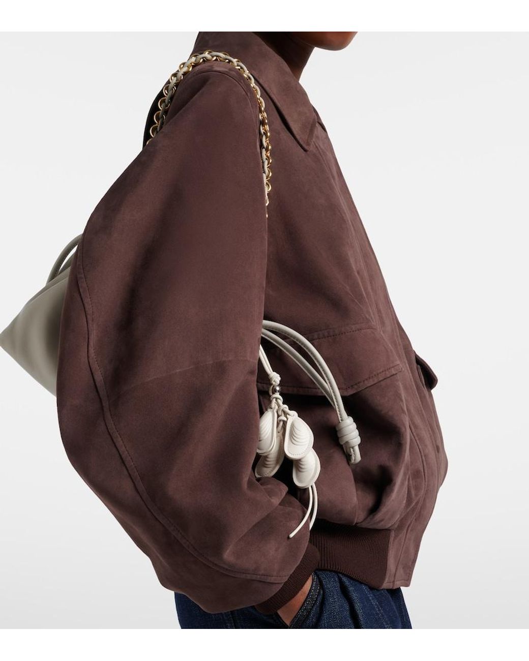 Loewe White Leather Bag Charm