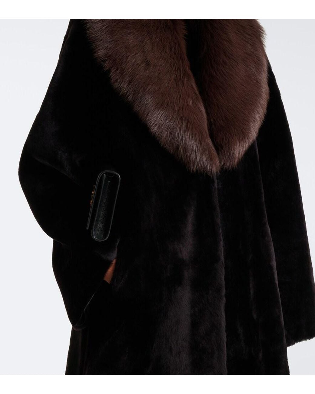 Nour Hammour Black Astoria Shearling Coat