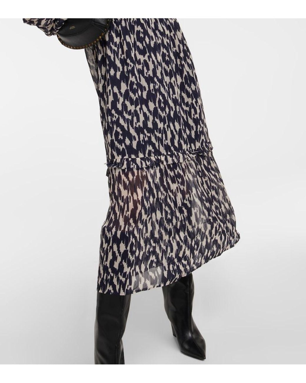 Velvet Multicolor Kendra Printed Georgette Midi Dress